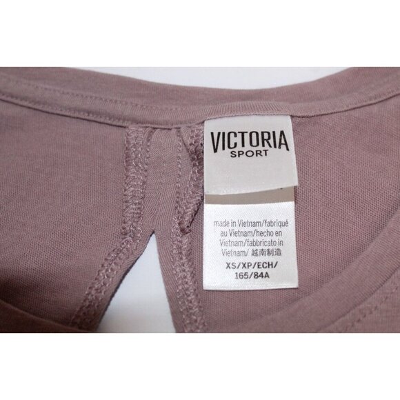 Victoria Sport Mauve Love to Sweat XS Iridescent Logo Open Back Casual Tank Top - Picture 6 of 10